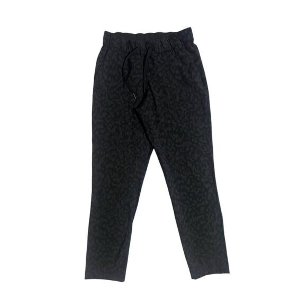 Lululemon On the Fly 7/8 Pants FLux Formation Camo Deep Coal Gray Black Size 4